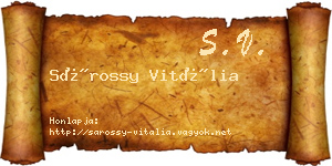Sárossy Vitália névjegykártya